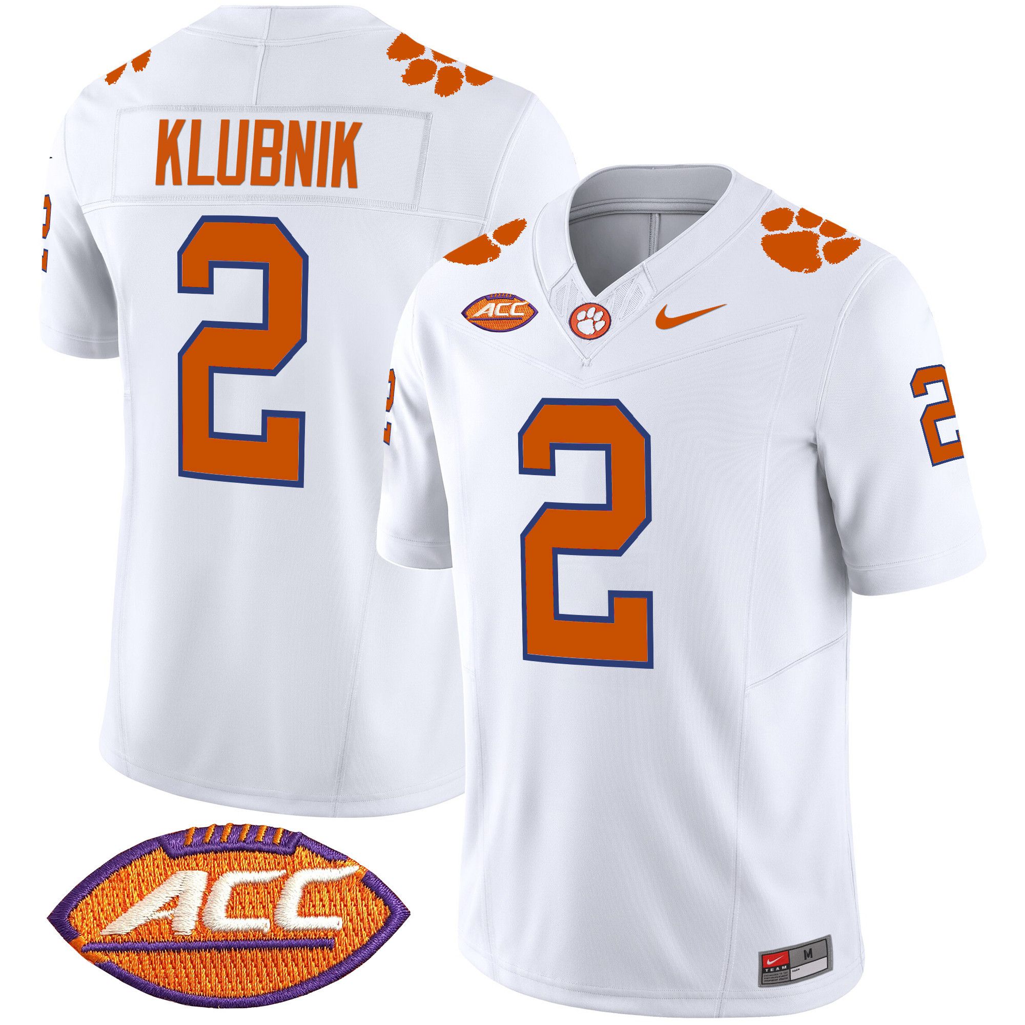 Men Clemson Tigers #2 Klubnik White 2024 Nike Vapor Limited NCAA Jersey